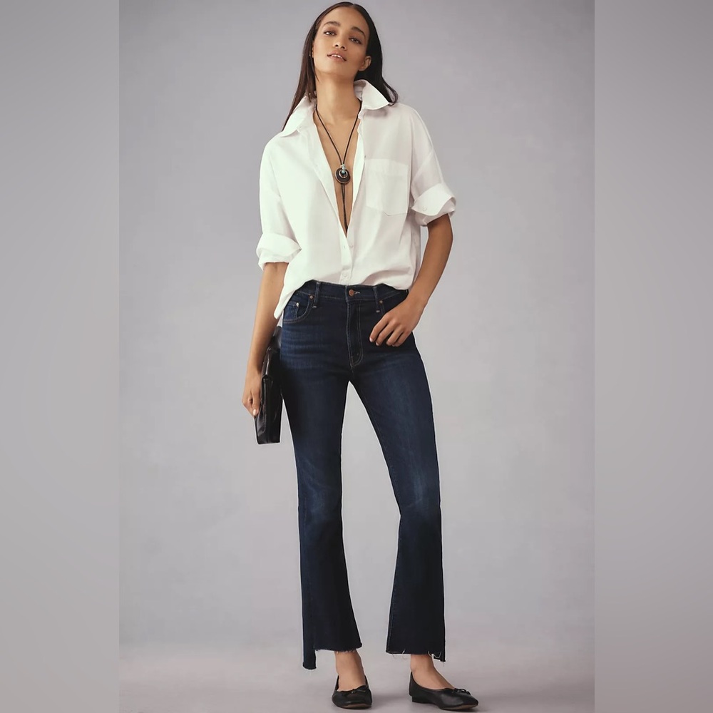 NWT MOTHER The Insider Crop Step Fray Jean in Off Limits - Picture 16 of 16